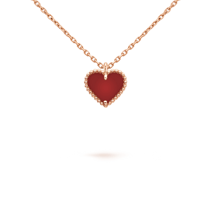 ¡®lume Jewelry¡¯SWEET CLOVER CARNELIAN HEART NECKLACE