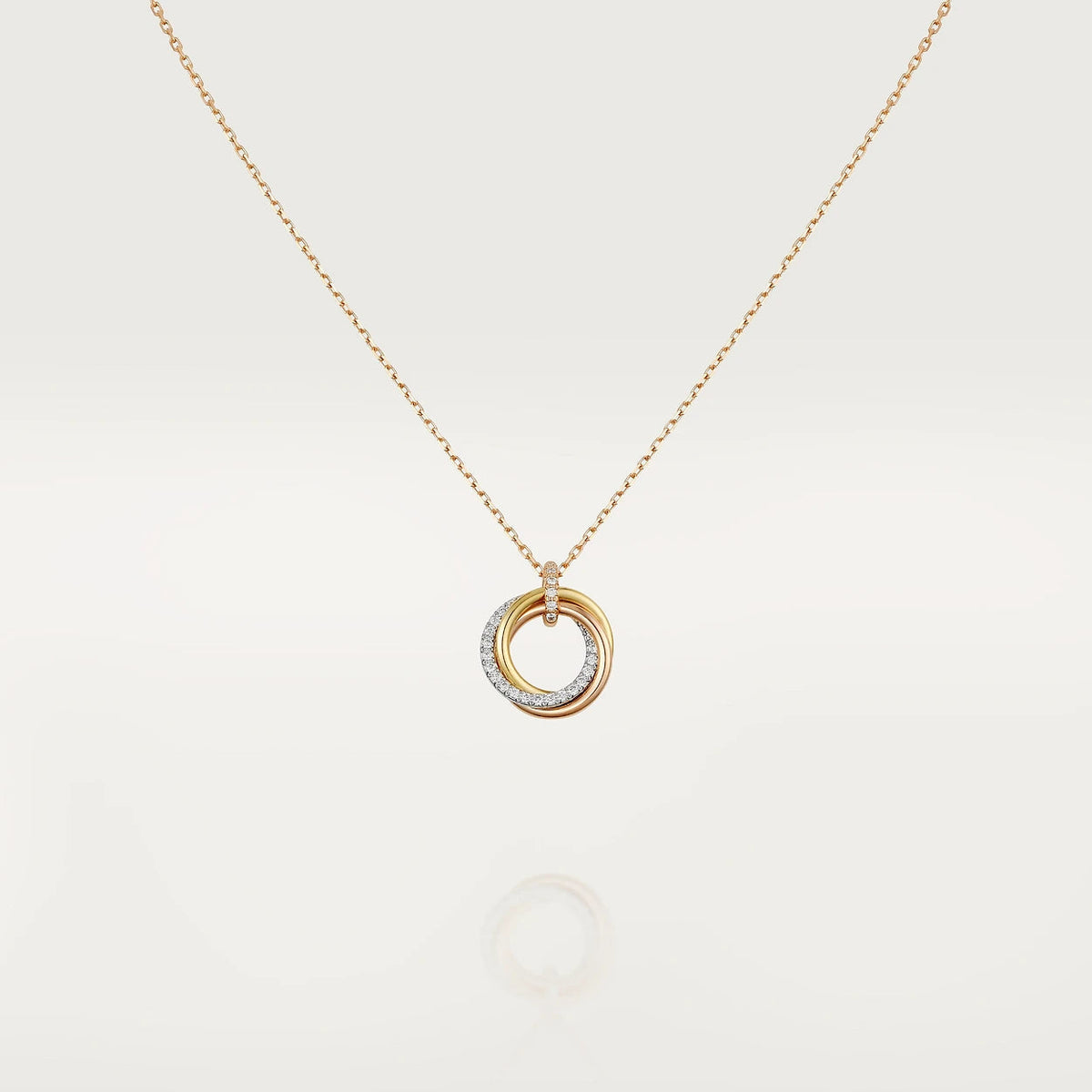 ¡®lume Jewelry¡¯TRINITY NECKLACE SILVER GOLD PINK GOLD DIAMONDS