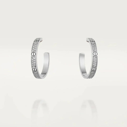 ¡®lume Jewelry¡¯LOVE DIAMOND SILVER HOOP EARRINGS