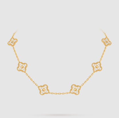 [¡®lume Jewelry¡¯]CLOVER 10 MOTIFS FULL DIAMOND NECKLACE