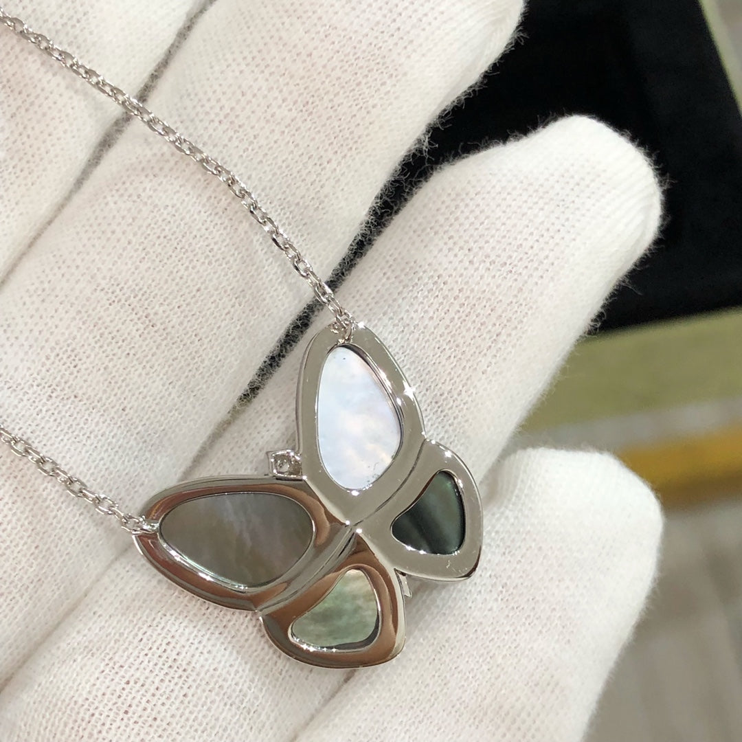 ¡®lume Jewelry¡¯LARGE BUTTERFLY SILVER PENDANT DIAMOND NECKLACE