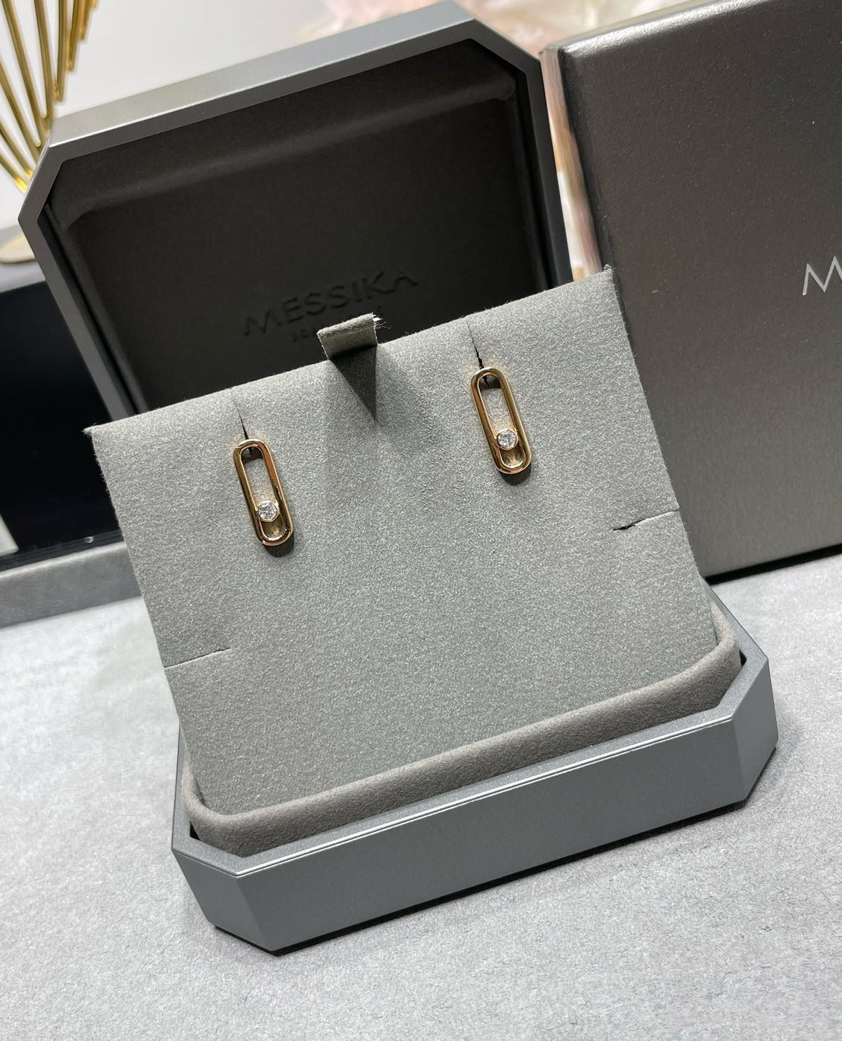 [lume Jewelry]MOVE UNO SMALL 1 DIAMOND EARRINGS