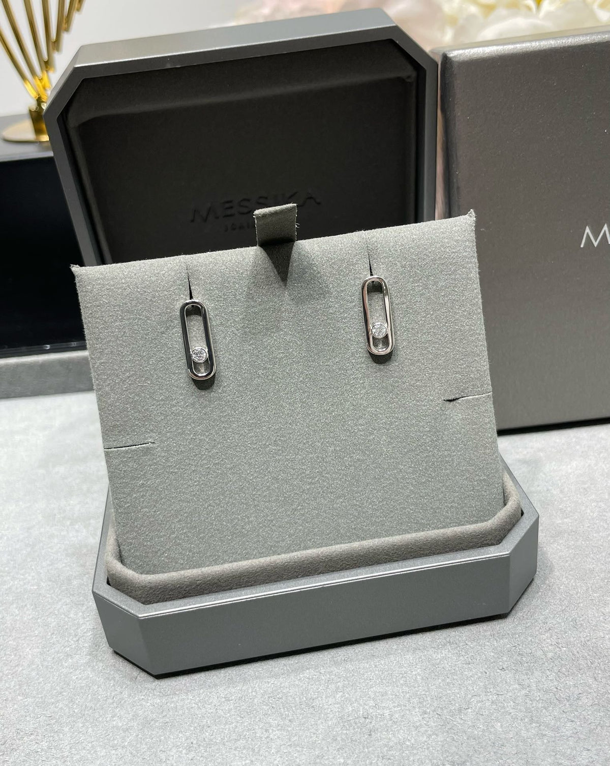 [lume Jewelry]MOVE UNO SMALL 1 DIAMOND EARRINGS