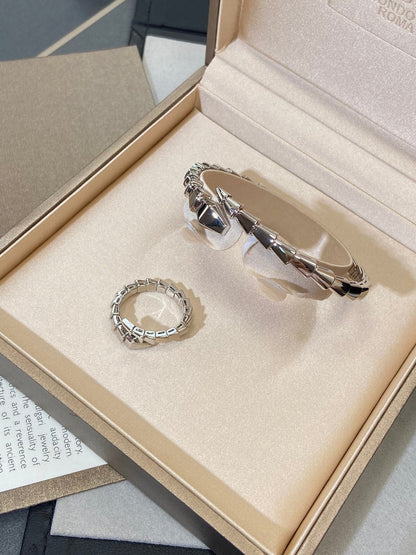 [lume Jewelry]Viper Silver No‑Diamond Snake Bracelet