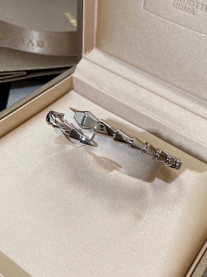 [lume Jewelry]Viper Silver No‑Diamond Snake Bracelet