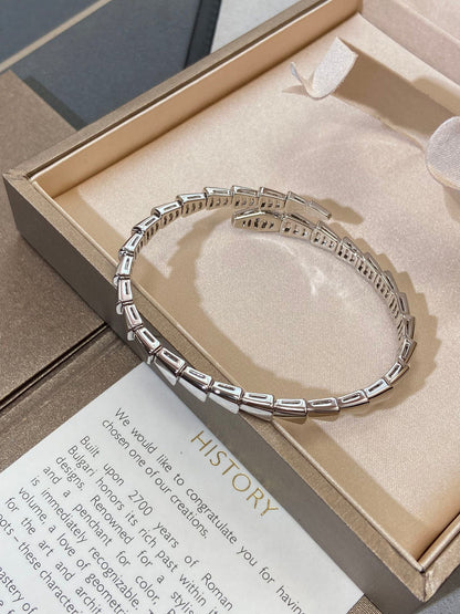 [lume Jewelry]Viper Silver No‑Diamond Snake Bracelet