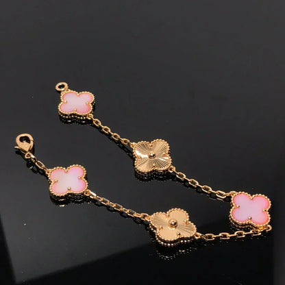 [lume Jewelry]New  CLOVER 5 MOTIFS  PINK MOP BRACELET COLLECTION