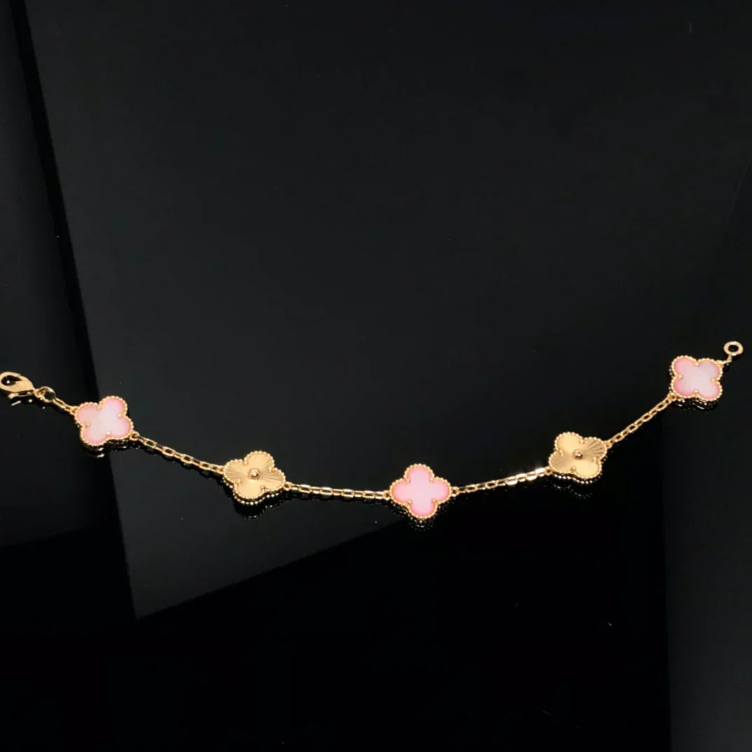 [lume Jewelry]New  CLOVER 5 MOTIFS  PINK MOP BRACELET COLLECTION