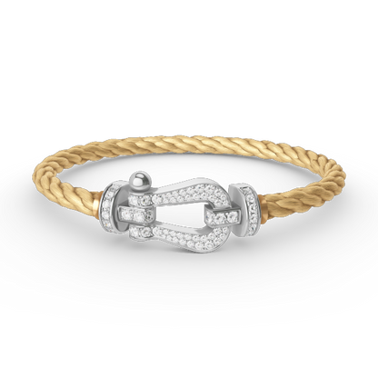 ¡®lume Jewelry¡¯FORCE LARGE HORSESHOE FULL DIAMOND BRACELET SILVER
