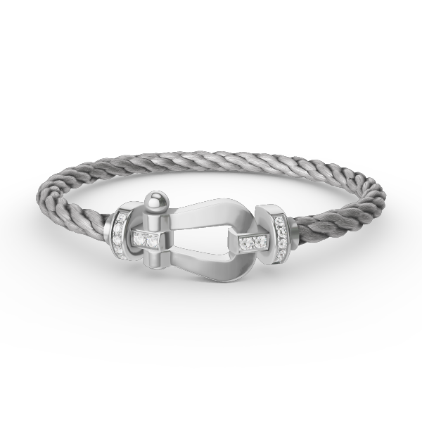 ¡®lume Jewelry¡¯FORCE LARGE HORSESHOE HALF DIAMOND BRACELET SILVER