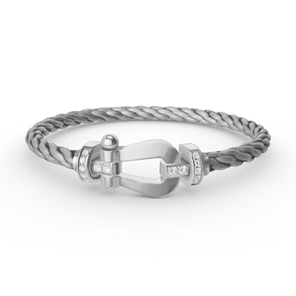 ¡®lume Jewelry¡¯FORCE LARGE HORSESHOE HALF DIAMOND BRACELET SILVER
