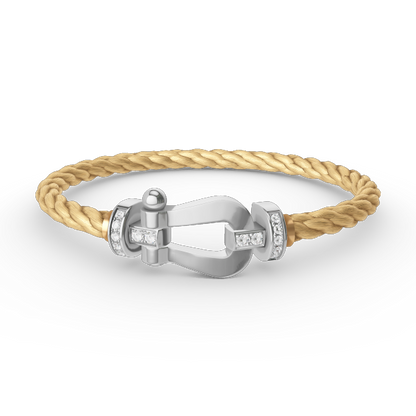 ¡®lume Jewelry¡¯FORCE LARGE HORSESHOE HALF DIAMOND BRACELET SILVER