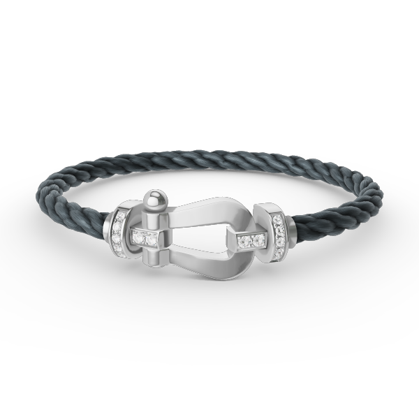 ¡®lume Jewelry¡¯FORCE LARGE HORSESHOE HALF DIAMOND BRACELET SILVER
