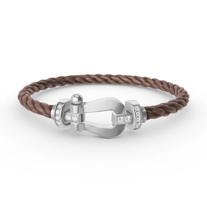 ¡®lume Jewelry¡¯FORCE LARGE HORSESHOE HALF DIAMOND BRACELET SILVER