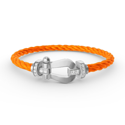 ¡®lume Jewelry¡¯FORCE LARGE HORSESHOE HALF DIAMOND BRACELET SILVER