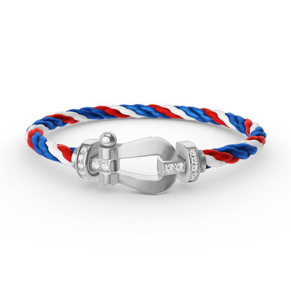 ¡®lume Jewelry¡¯FORCE LARGE HORSESHOE HALF DIAMOND BRACELET SILVER