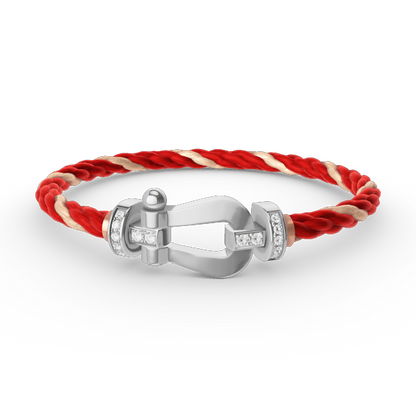 ¡®lume Jewelry¡¯FORCE LARGE HORSESHOE HALF DIAMOND BRACELET SILVER