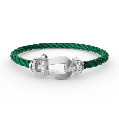 ¡®lume Jewelry¡¯FORCE LARGE HORSESHOE HALF DIAMOND BRACELET SILVER