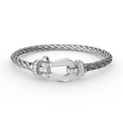 ¡®lume Jewelry¡¯FORCE LARGE HORSESHOE FULL DIAMOND BRACELET SILVER