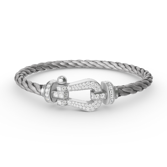 ¡®lume Jewelry¡¯FORCE LARGE HORSESHOE FULL DIAMOND BRACELET SILVER