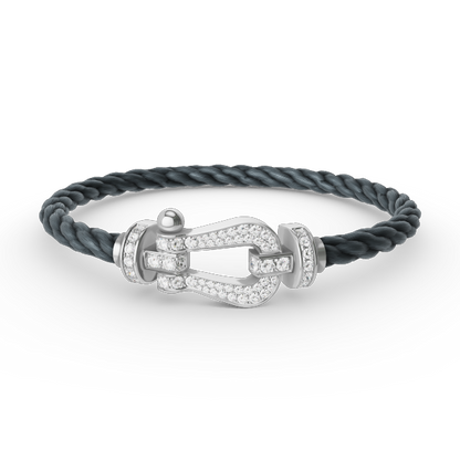 ¡®lume Jewelry¡¯FORCE LARGE HORSESHOE FULL DIAMOND BRACELET SILVER