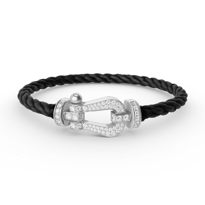 ¡®lume Jewelry¡¯FORCE LARGE HORSESHOE FULL DIAMOND BRACELET SILVER