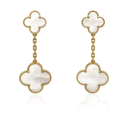 ¡®lume Jewelry¡¯CLOVER 2 MOTIF WHITE MOP EARRINGS