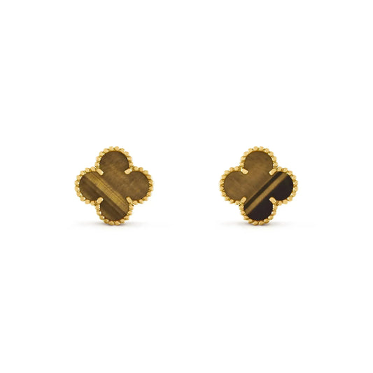 ¡®lume Jewelry¡¯CLOVER MEDIUM 1 MOTIFS TIGER EYE EARRINGS