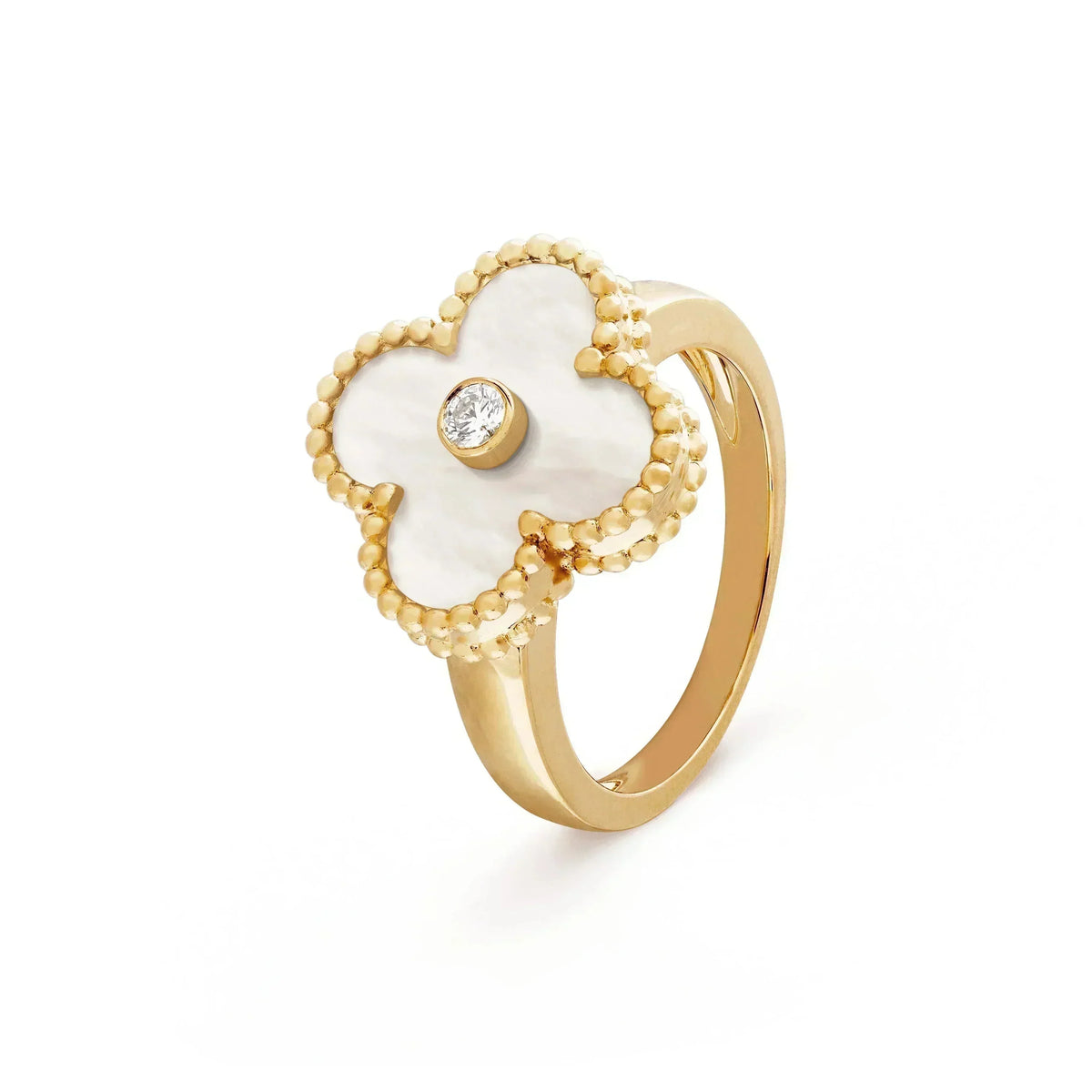 ¡®lume Jewelry¡¯CLOVER PINK MOP RING GOLD DIAMOND